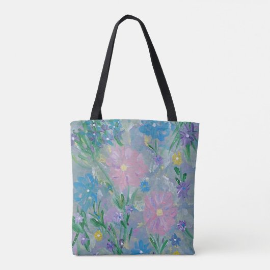 Vlinder Struik Bloemen Canvas tas (Achterkant)