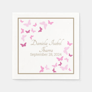 Vlinder Sweet Sixteen Quinceanera op maat gemaakte Servet
