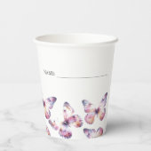 Vlinder thema Paarse Custom Papieren Bekers (Achterkant)