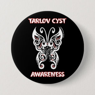 Vlinder/Tribal...Tarlov Cyste Knop Ronde Button 7,6 Cm