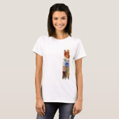 Vlinder tussen wilde bloemen penseelstreekverf t-shirt (Voorkant volledig)