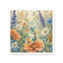 Vlinder Tussen Wilde Bloemen Servet