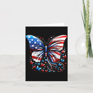Vlinder USA Vlag Schattig 4 juli Grappig Amerikaan Kaart