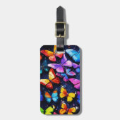 Vlinder, veelkleurig chroom, kleurrijke schoenen bagagelabel (Voorkant verticaal)