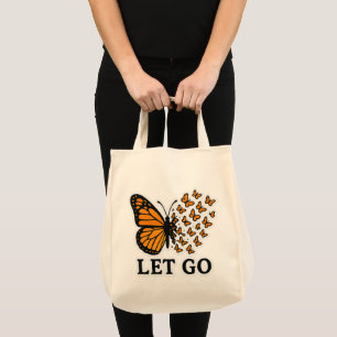 Vlinder verandert in kleine vlinders tote bag