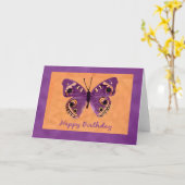 Vlinder Verjaardagskaart Kaart (Gele Bloem)
