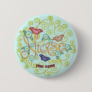 Vlinder Verpleegster Ronde Button 5,7 Cm
