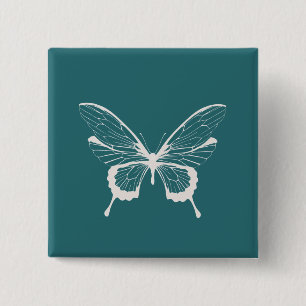 Vlinder Vierkante Button 5,1 Cm