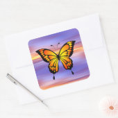 Vlinder vierkante sticker (Envelop)