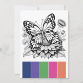 Vlinder Volwassen Kleurplaten en Kleurenpalet Kaart (Voorkant)