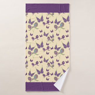 Vlinder Vreugde in Crème Bad Handdoek