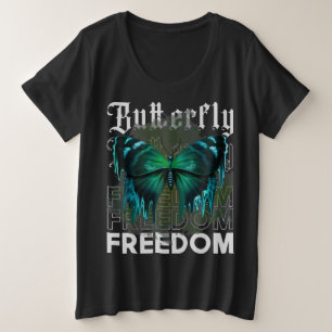 Vlinder Vrijheid Streetwear Stijl Design-64019 Grote Maat T-shirt