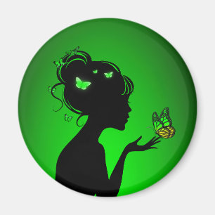 Vlinder Vrouwen magneet groen