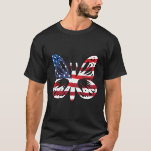 Vlinder VS Amerikaanse vlag Patriottisch 4 juli T-shirt