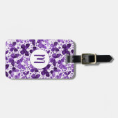 Vlinder Waterverf Paarse Monogram Bagagelabel (Voorkant horizontaal)