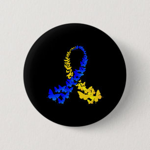 Vlinder Wereld Down Syndroom Dag Vrouwen Kinderen Ronde Button 5,7 Cm