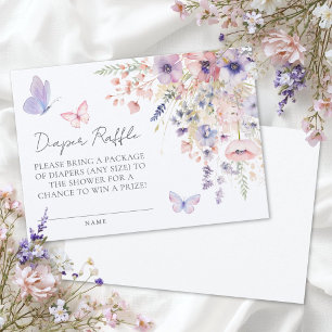Vlinder Wilde Bloem Baby Shower Luierkaart Kaart