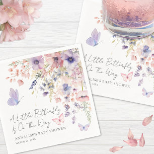 Vlinder Wilde Bloem Baby Shower Servet