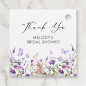 Vlinder Wilde Bloem Bruiloft Feest Bedankjes Labels (Achterkant)