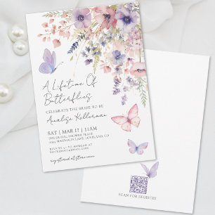 Vlinder Wilde Bloemen Bruidsdiner Kaart