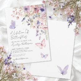 Vlinder Wilde Bloemen Bruidsdiner Kaart