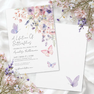 Vlinder Wilde Bloemen Bruidsdiner Kaart