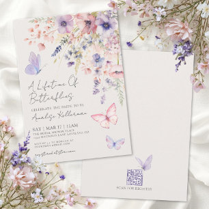 Vlinder Wilde Bloemen Bruidsdiner Kaart