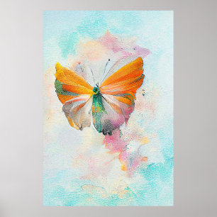 Vlinder Wildlife Dier Natuur Waterverf Kunst Poster