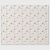 Vlinder Witte Lavendel Bloem Cadeaupapier (Vlak)