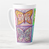 Vlinder Word Art Custom Latte Mok Cup (Linkerhoek)