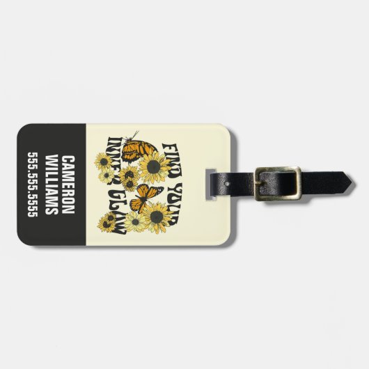  vlinder | Zoek uw binnenste gloed Bagagelabel (Voorkant horizontaal)