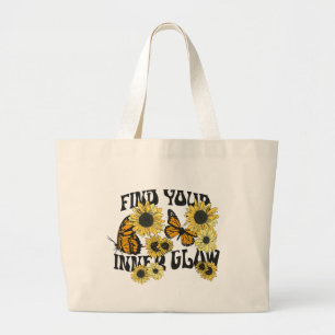 vlinder Zoek uw binnenste gloed Grote Tote Bag