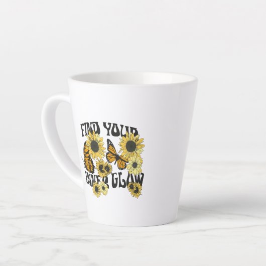  vlinder | Zoek uw binnenste gloed Latte Mok (Linkerhoek)