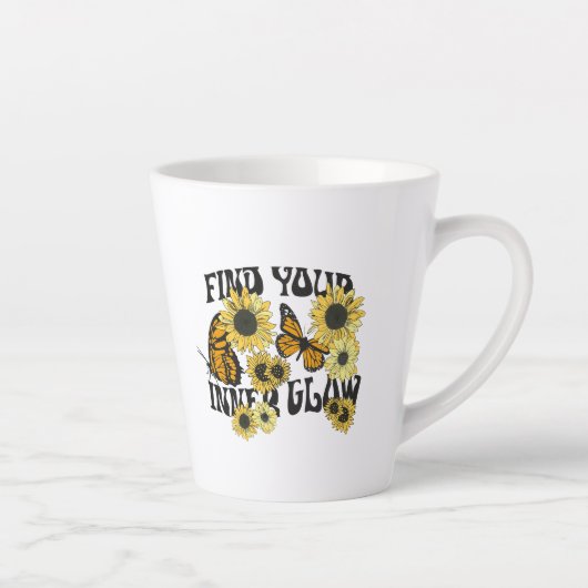 vlinder | Zoek uw binnenste gloed Latte Mok (Rechts)