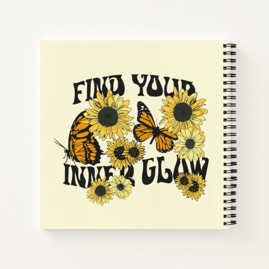 vlinder | Zoek uw binnenste gloed Notitieboek (Achterkant)