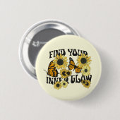 vlinder | Zoek uw binnenste gloed Ronde Button 5,7 Cm (Voorkant /achterkant)