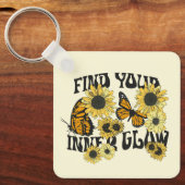  vlinder | Zoek uw binnenste gloed Sleutelhanger (Voorkant)