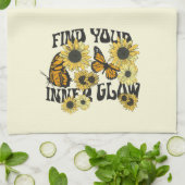  vlinder | Zoek uw binnenste gloed Theedoek (Gevouwen)