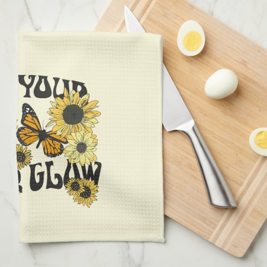  vlinder | Zoek uw binnenste gloed Theedoek (Quarter Fold)