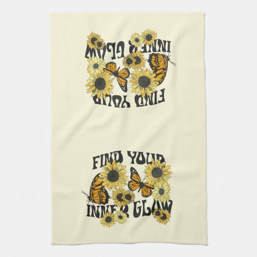  vlinder | Zoek uw binnenste gloed Theedoek (Verticaal)