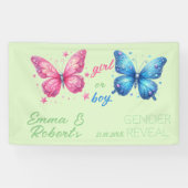 vlinder zomer Geslacht onthullen Party aangepaste  Spandoek (Horizontaal)