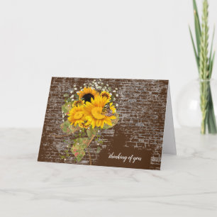 vlinder zonnebloem boeket denk aan jou kaart