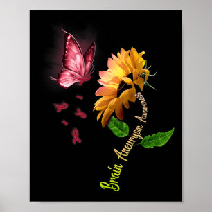 Vlinder Zonnebloem Hersenaneurysma Bewustzijn 1 Poster