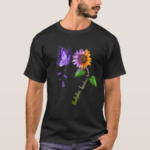 Vlinder Zonnebloem Hodgkins Lymfoom Awareness T T-shirt