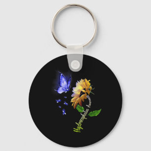 Vlinder Zonnebloem Hydrocefalus Awareness 2 Sleutelhanger