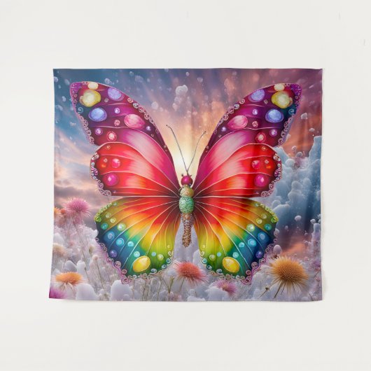 Vlinder Zonneschijn Wandkleed (Voorkant (horizontaal))