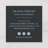  vlinder | Zwart-wit Vierkante Visitekaartje (Achterkant)