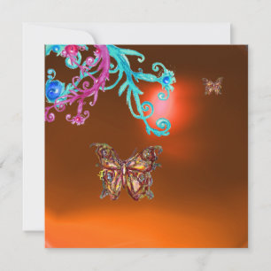 VLINDERAGAT, geel oranje blauw helder roze Kaart