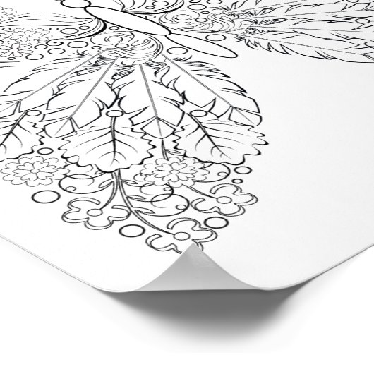 Vlinderbloemen #13 Fantasy Kleurplaten Poster (Hoek)