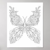 Vlinderbloemen #13 Fantasy Kleurplaten Poster (Voorkant)